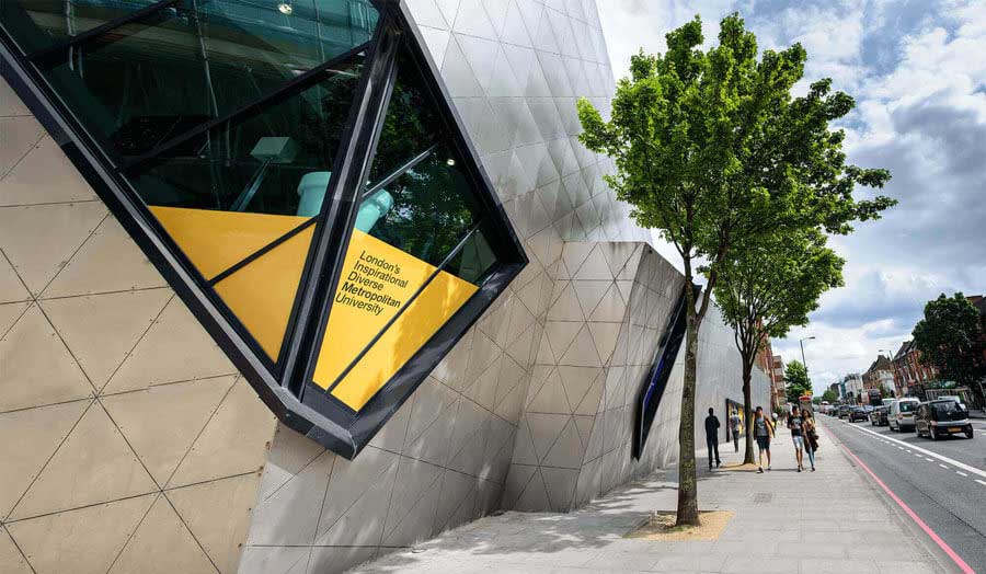 London Met building view Holloway Road entrance