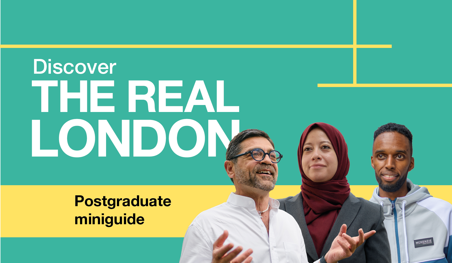 Students with 'Discover the Real London' and 'Postgraduate miniguide'